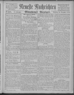 Neueste Nachrichten und Münchener Anzeiger (Münchner neueste Nachrichten) Sonntag 24. Dezember 1882