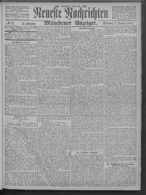 Neueste Nachrichten und Münchener Anzeiger (Münchner neueste Nachrichten) Mittwoch 7. Januar 1885