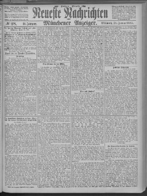 Neueste Nachrichten und Münchener Anzeiger (Münchner neueste Nachrichten) Mittwoch 28. Januar 1885