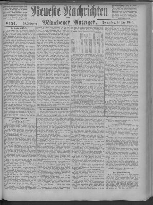 Neueste Nachrichten und Münchener Anzeiger (Münchner neueste Nachrichten) Donnerstag 14. Mai 1885