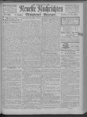 Neueste Nachrichten und Münchener Anzeiger (Münchner neueste Nachrichten) Samstag 16. Mai 1885