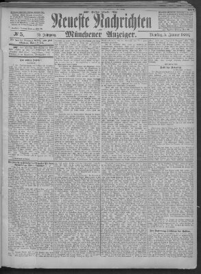 Neueste Nachrichten und Münchener Anzeiger (Münchner neueste Nachrichten) Dienstag 5. Januar 1886