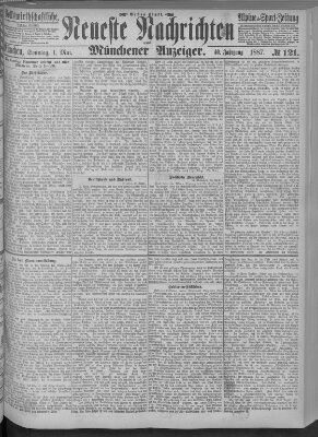 Neueste Nachrichten und Münchener Anzeiger (Münchner neueste Nachrichten) Sonntag 1. Mai 1887