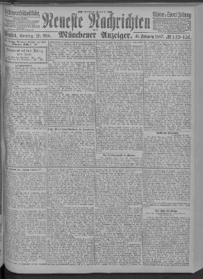 Neueste Nachrichten und Münchener Anzeiger (Münchner neueste Nachrichten) Sonntag 29. Mai 1887