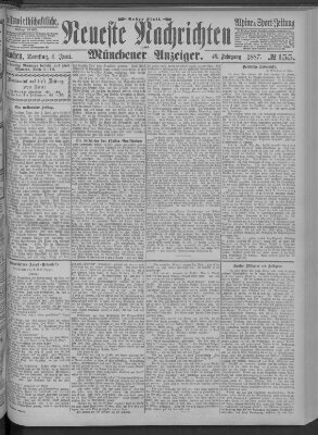 Neueste Nachrichten und Münchener Anzeiger (Münchner neueste Nachrichten) Samstag 4. Juni 1887