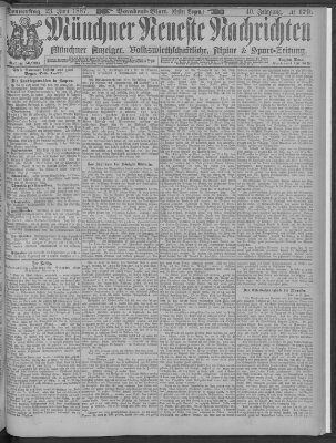 Münchner neueste Nachrichten Donnerstag 23. Juni 1887