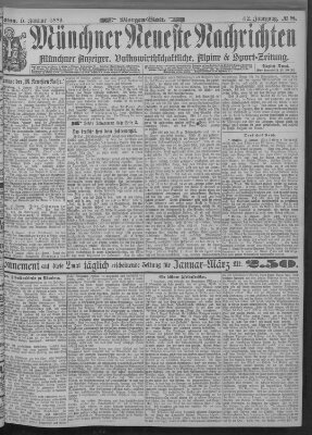 Münchner neueste Nachrichten Samstag 5. Januar 1889