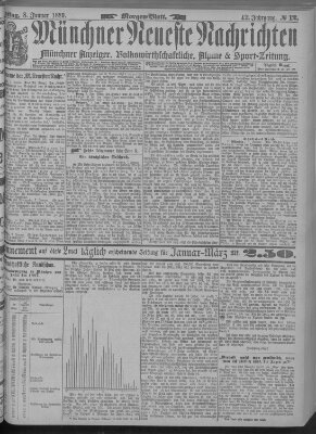 Münchner neueste Nachrichten Dienstag 8. Januar 1889