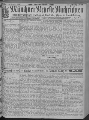 Münchner neueste Nachrichten Dienstag 15. Januar 1889