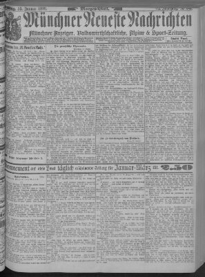 Münchner neueste Nachrichten Dienstag 15. Januar 1889