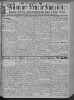 Münchner neueste Nachrichten Freitag 18. Januar 1889