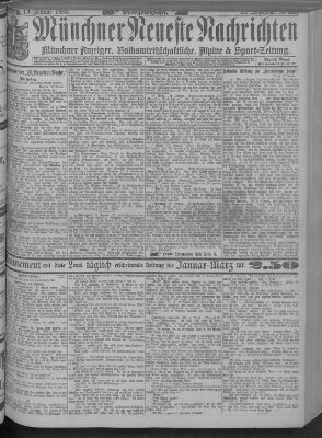 Münchner neueste Nachrichten Samstag 19. Januar 1889