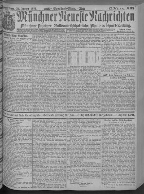 Münchner neueste Nachrichten Donnerstag 24. Januar 1889