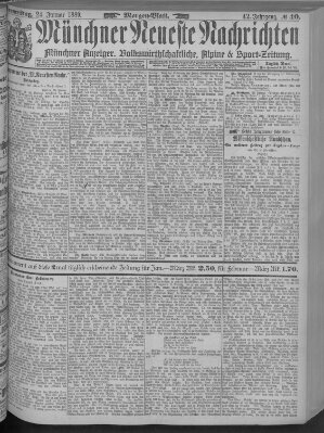 Münchner neueste Nachrichten Donnerstag 24. Januar 1889