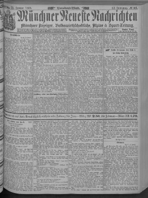 Münchner neueste Nachrichten Freitag 25. Januar 1889