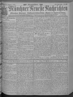 Münchner neueste Nachrichten Freitag 25. Januar 1889