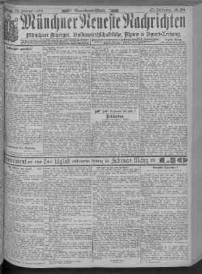 Münchner neueste Nachrichten Dienstag 29. Januar 1889