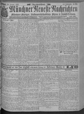 Münchner neueste Nachrichten Mittwoch 30. Januar 1889