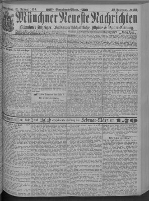 Münchner neueste Nachrichten Donnerstag 31. Januar 1889