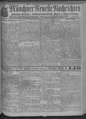 Münchner neueste Nachrichten Samstag 9. Februar 1889