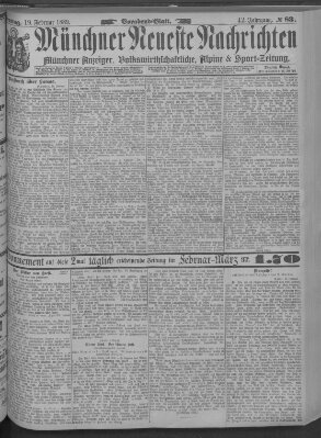 Münchner neueste Nachrichten Dienstag 19. Februar 1889