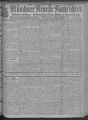 Münchner neueste Nachrichten Dienstag 19. Februar 1889