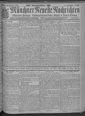 Münchner neueste Nachrichten Freitag 22. Februar 1889