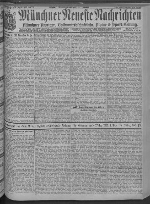 Münchner neueste Nachrichten Samstag 23. Februar 1889