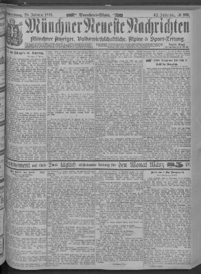 Münchner neueste Nachrichten Donnerstag 28. Februar 1889