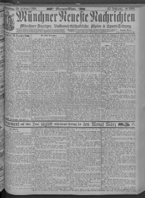 Münchner neueste Nachrichten Donnerstag 28. Februar 1889