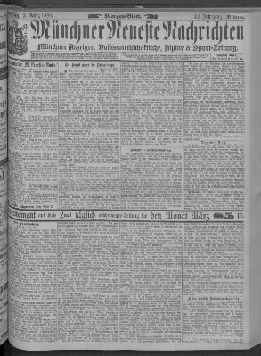 Münchner neueste Nachrichten Samstag 2. März 1889