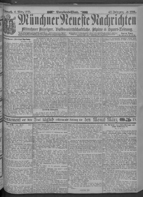 Münchner neueste Nachrichten Mittwoch 6. März 1889