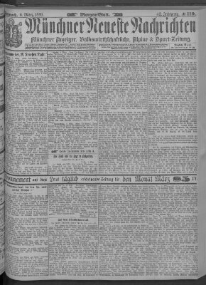 Münchner neueste Nachrichten Mittwoch 6. März 1889