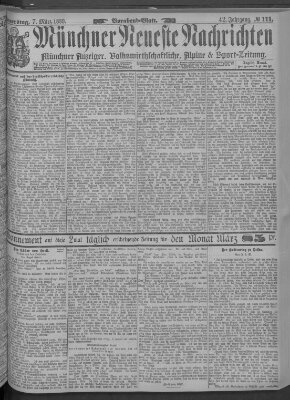 Münchner neueste Nachrichten Donnerstag 7. März 1889