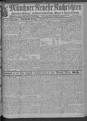 Münchner neueste Nachrichten Dienstag 12. März 1889