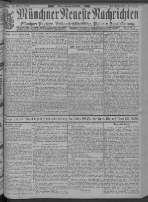 Münchner neueste Nachrichten Samstag 16. März 1889