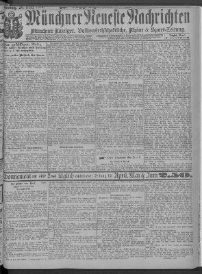 Münchner neueste Nachrichten Dienstag 26. März 1889