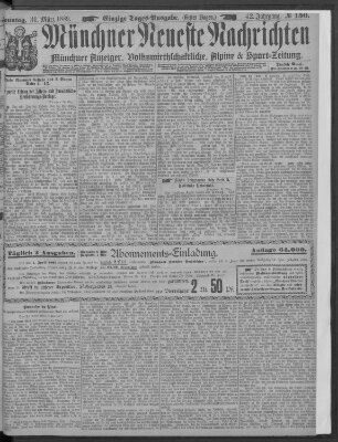 Münchner neueste Nachrichten Sonntag 31. März 1889