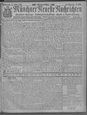 Münchner neueste Nachrichten Mittwoch 24. April 1889