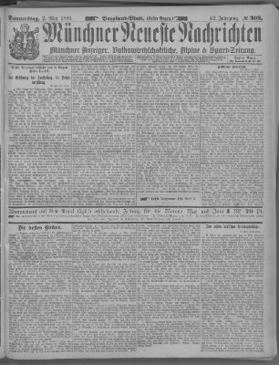 Münchner neueste Nachrichten Donnerstag 2. Mai 1889