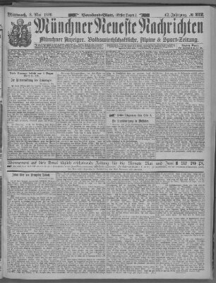 Münchner neueste Nachrichten Mittwoch 8. Mai 1889