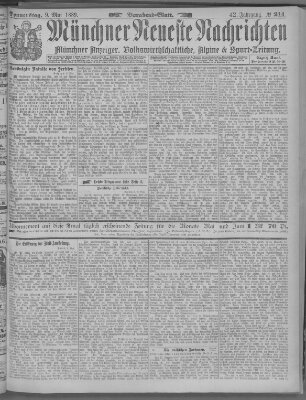 Münchner neueste Nachrichten Donnerstag 9. Mai 1889