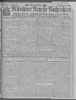 Münchner neueste Nachrichten Samstag 11. Mai 1889