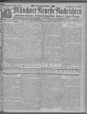 Münchner neueste Nachrichten Mittwoch 15. Mai 1889