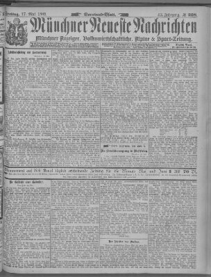 Münchner neueste Nachrichten Freitag 17. Mai 1889