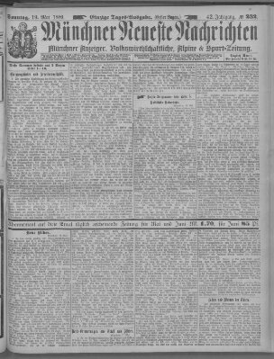 Münchner neueste Nachrichten Sonntag 19. Mai 1889