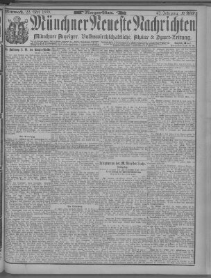 Münchner neueste Nachrichten Mittwoch 22. Mai 1889