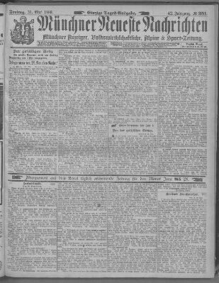 Münchner neueste Nachrichten Freitag 31. Mai 1889