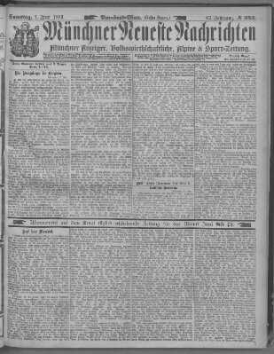 Münchner neueste Nachrichten Samstag 1. Juni 1889