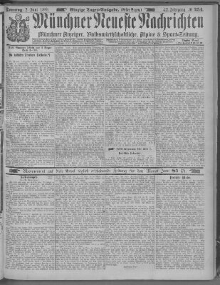 Münchner neueste Nachrichten Sonntag 2. Juni 1889